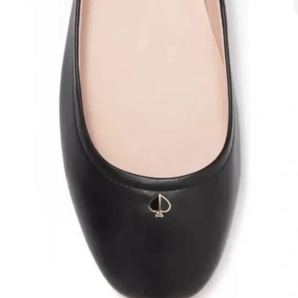 Kate Spade Womens Keaton Ballet Flats Shoes Black Leather Slip On Size 5.5B